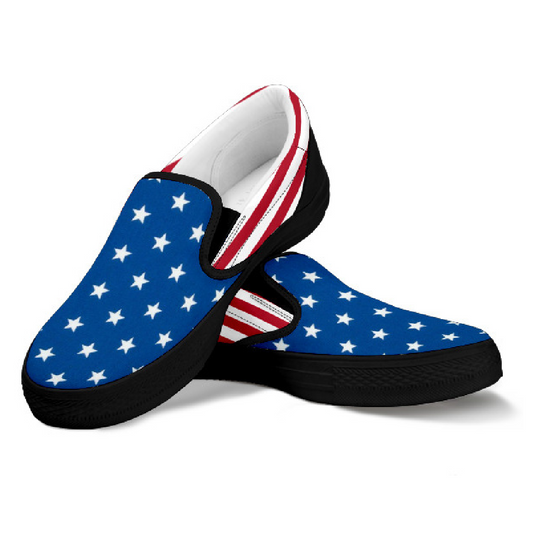Stars & Stripes Canvas Slip-Ons - Men's & Women's