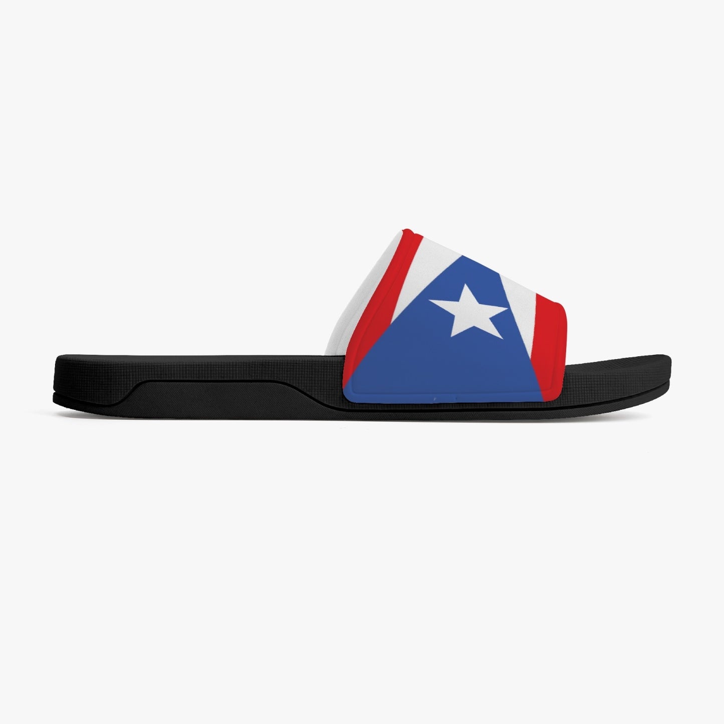 Puerto Rico Flag Slides (Black Sole) - Men's & Women's