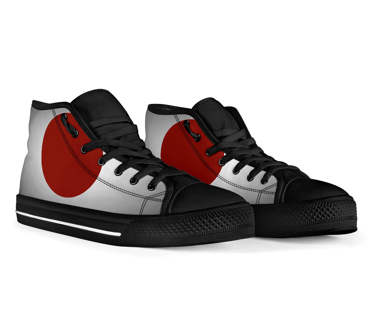 Japan Flag Shadow Canvas High Tops - Men's & Women's