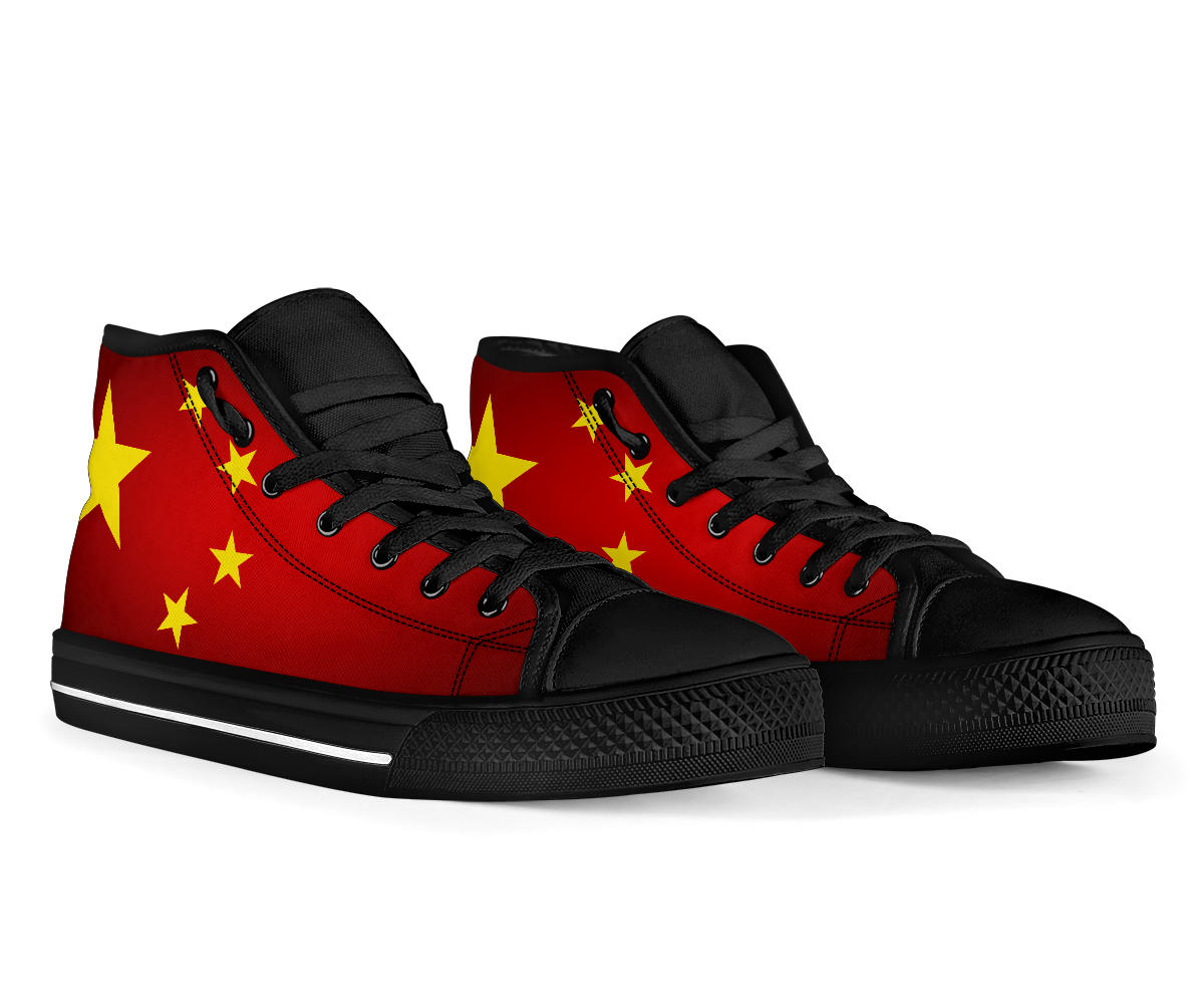 China Flag Shadow Canvas High Tops - Men's & Women's