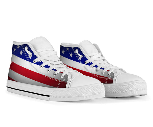 American Flag Shadow Canvas High Tops - Men's & Women's