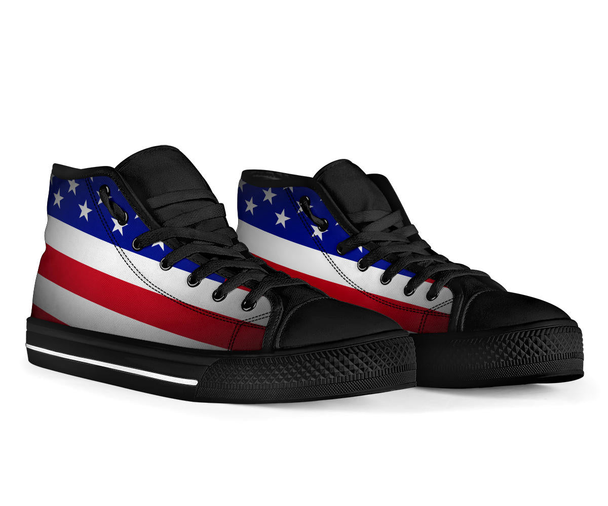 American Flag Shadow Canvas High Tops - Men's & Women's