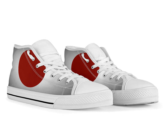 Japan Flag Shadow Canvas High Tops - Men's & Women's