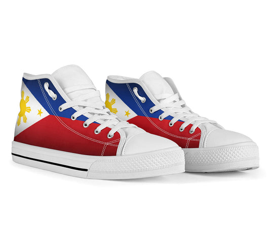 Philippines Flag Shadow Canvas High Tops - Men's & Women's