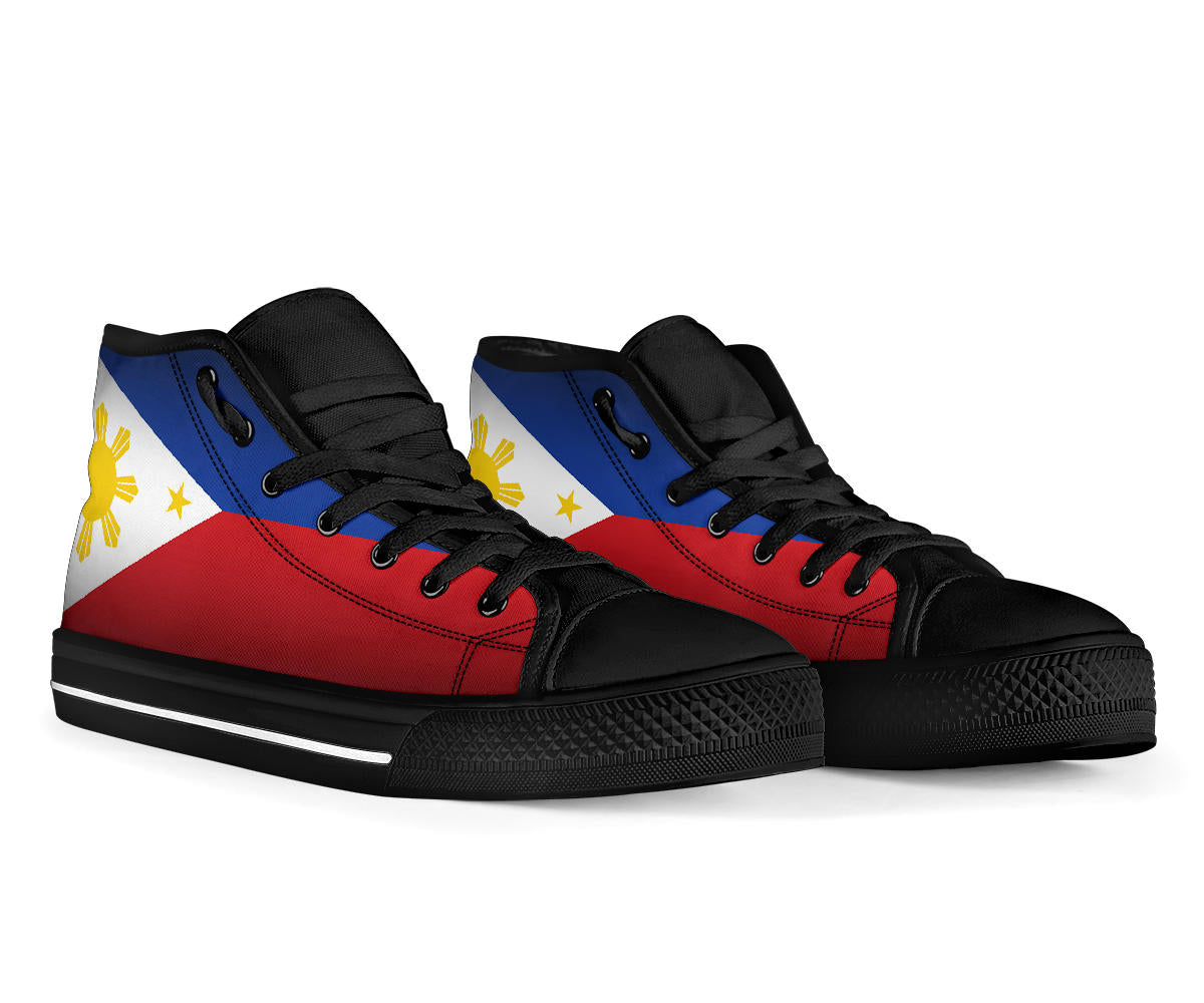 Philippines Flag Shadow Canvas High Tops - Men's & Women's
