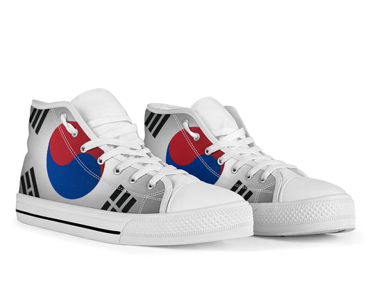 South Korea Flag Shadow Canvas High Tops - Men's & Women's