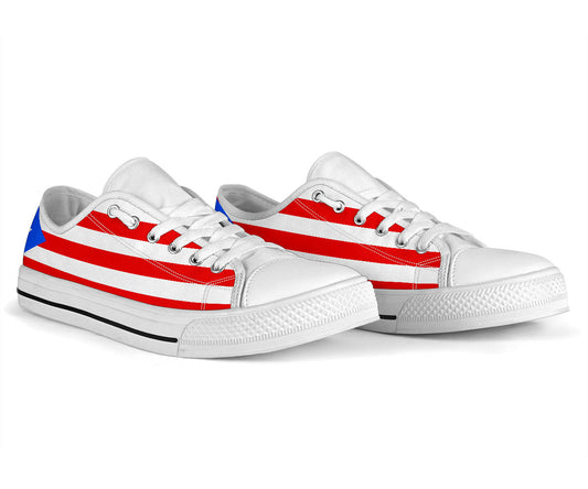 Puerto Rico Flag Canvas Low Tops - Men's & Women's