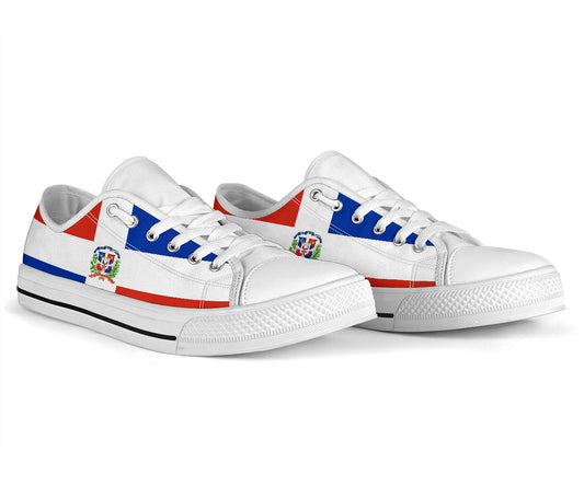 Dominican Republic Flag Canvas Low Tops - Men's & Women's