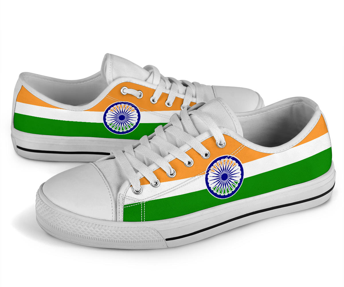 India Flag Canvas Low Tops - Men's & Women's