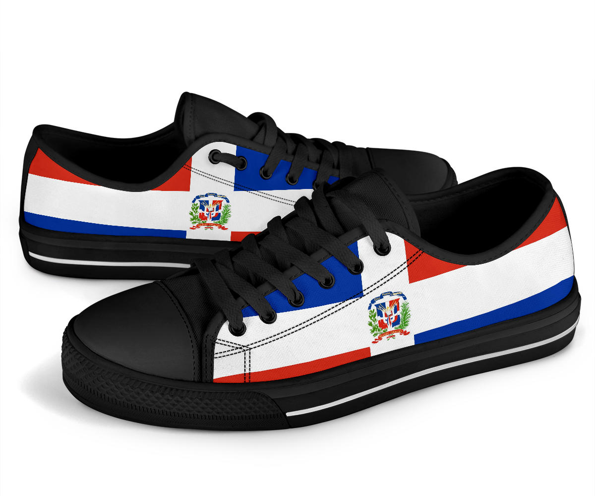 Dominican Republic Flag Canvas Low Tops - Men's & Women's