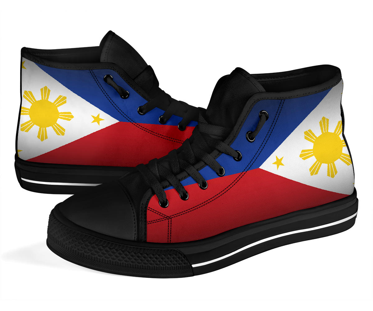 Philippines Flag Shadow Canvas High Tops - Men's & Women's