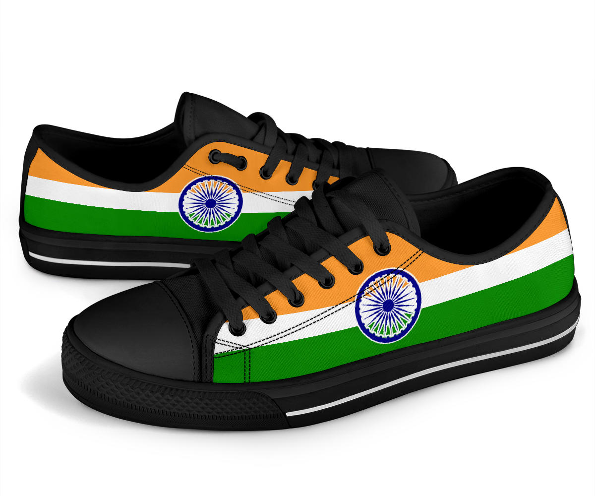 India Flag Canvas Low Tops - Men's & Women's
