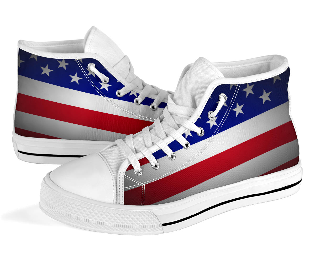 American Flag Shadow Canvas High Tops - Men's & Women's