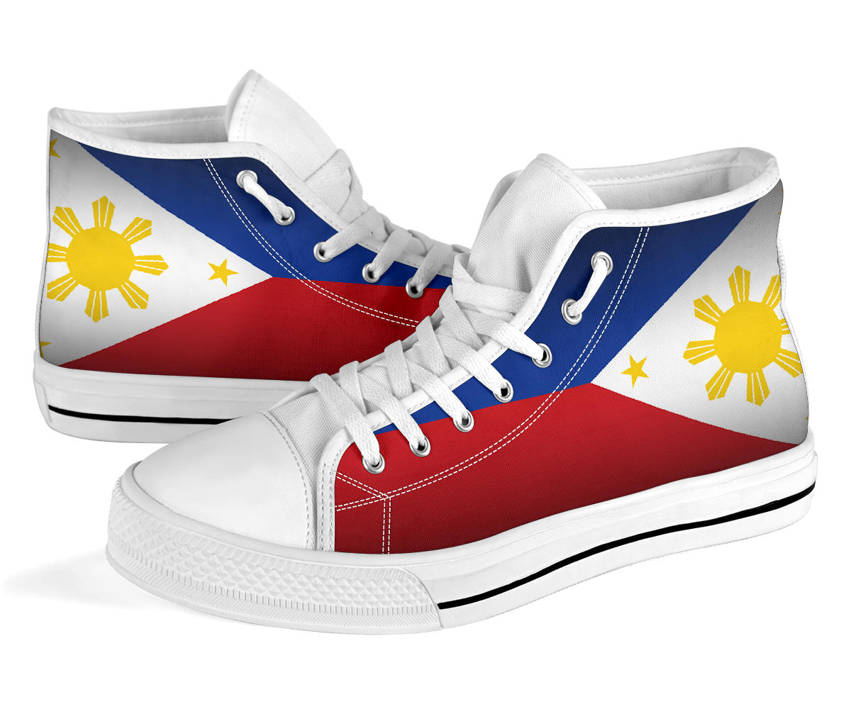 Philippines Flag Shadow Canvas High Tops - Men's & Women's