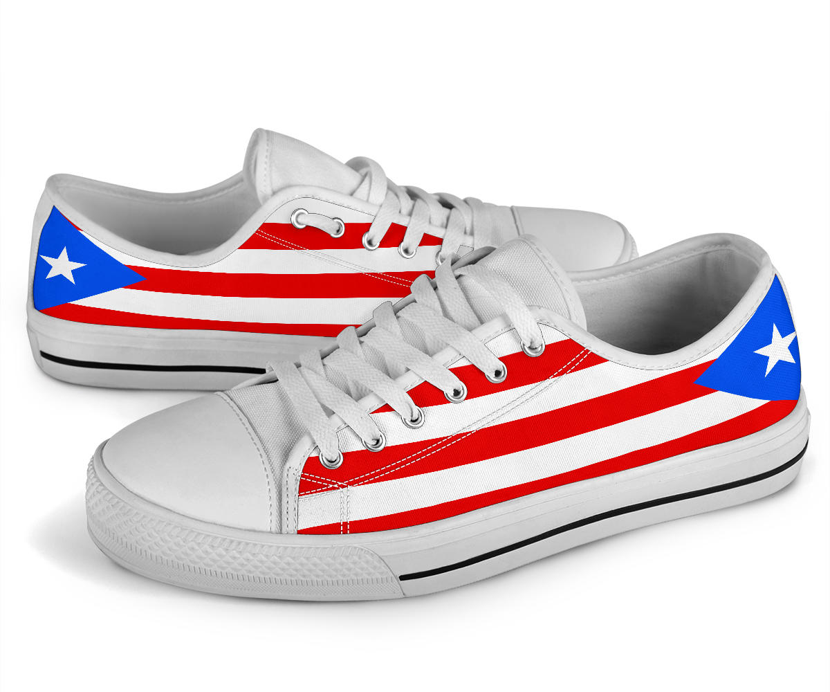 Puerto Rico Flag Canvas Low Tops - Men's & Women's