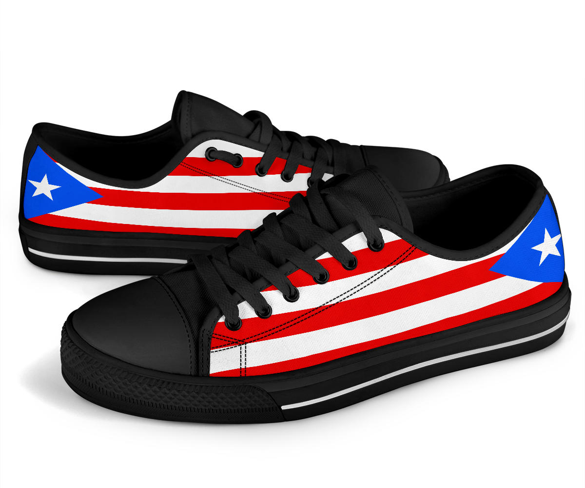 Puerto Rico Flag Canvas Low Tops - Men's & Women's