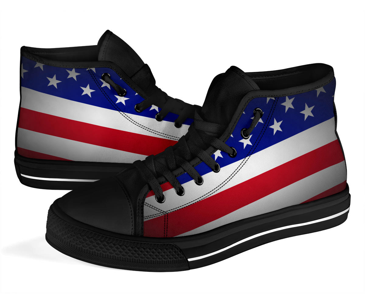 American Flag Shadow Canvas High Tops - Men's & Women's