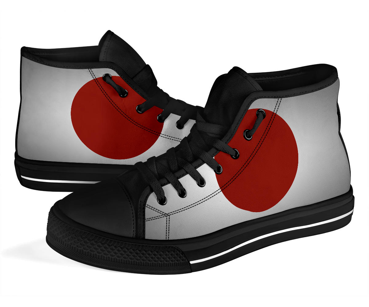 Japan Flag Shadow Canvas High Tops - Men's & Women's