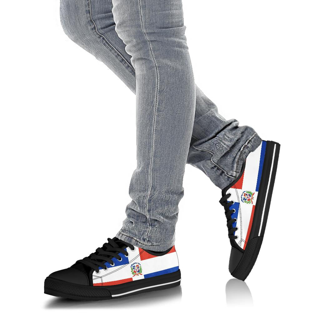 Dominican Republic Flag Canvas Low Tops - Men's & Women's