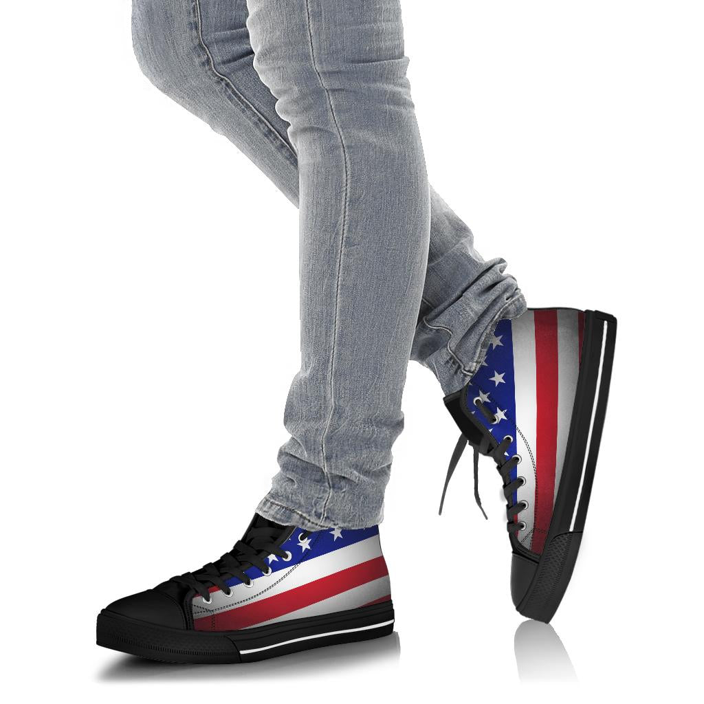 American Flag Shadow Canvas High Tops - Men's & Women's