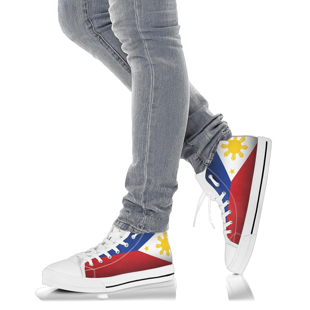 Philippines Flag Shadow Canvas High Tops - Men's & Women's
