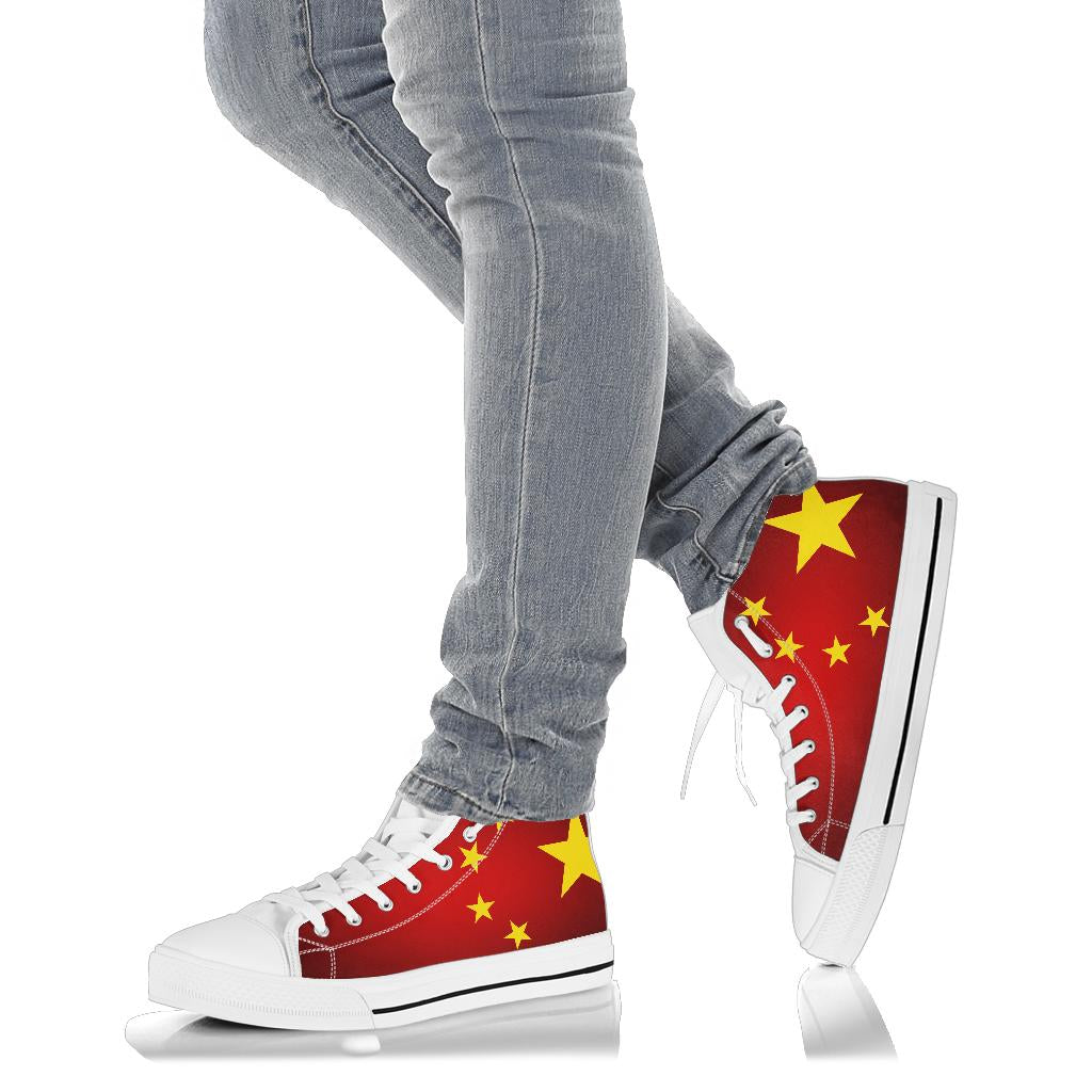 China Flag Shadow Canvas High Tops - Men's & Women's