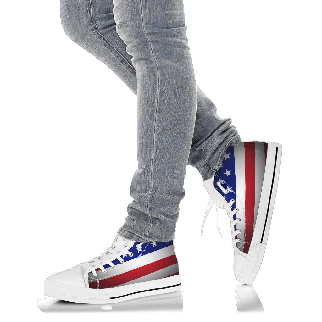 American Flag Shadow Canvas High Tops - Men's & Women's