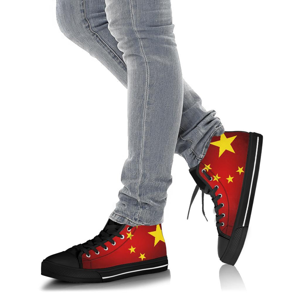 China Flag Shadow Canvas High Tops - Men's & Women's