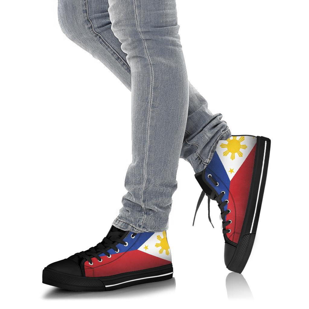 Philippines Flag Shadow Canvas High Tops - Men's & Women's