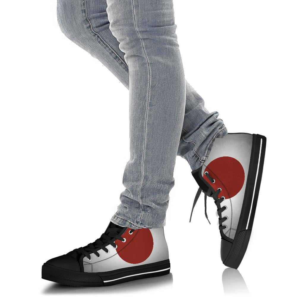 Japan Flag Shadow Canvas High Tops - Men's & Women's