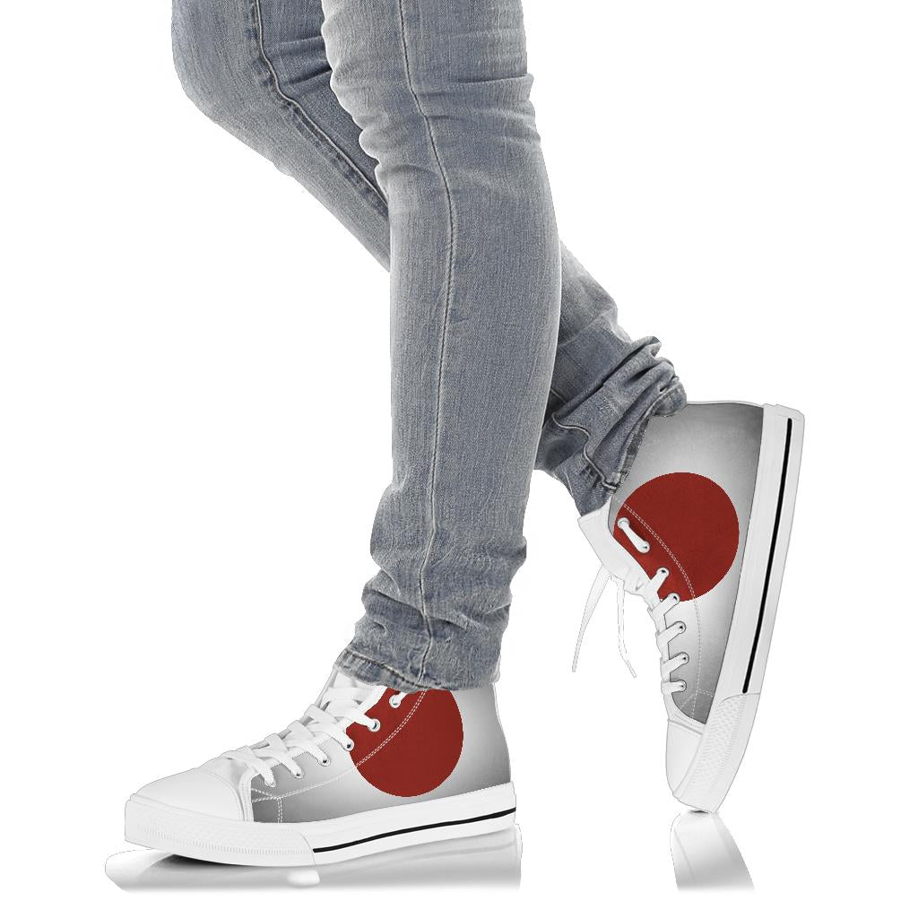 Japan Flag Shadow Canvas High Tops - Men's & Women's