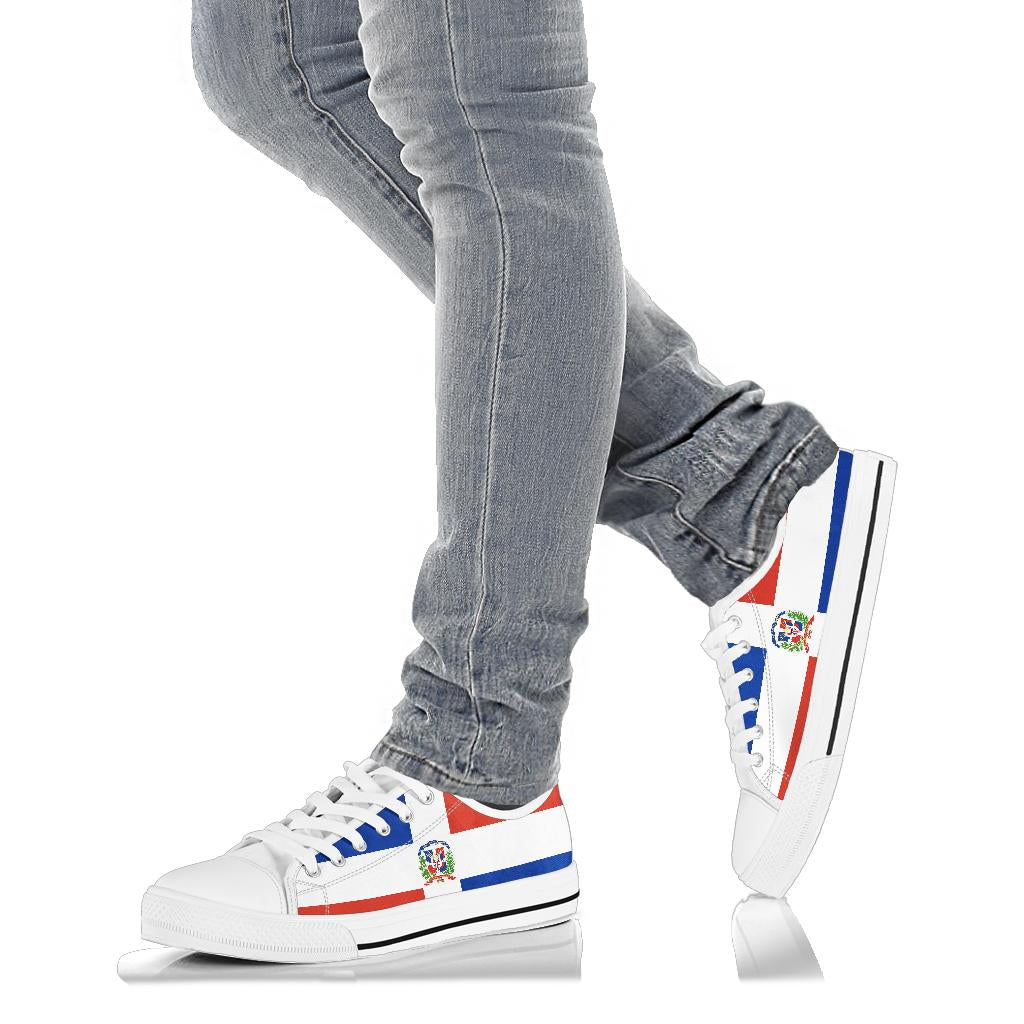 Dominican Republic Flag Canvas Low Tops - Men's & Women's