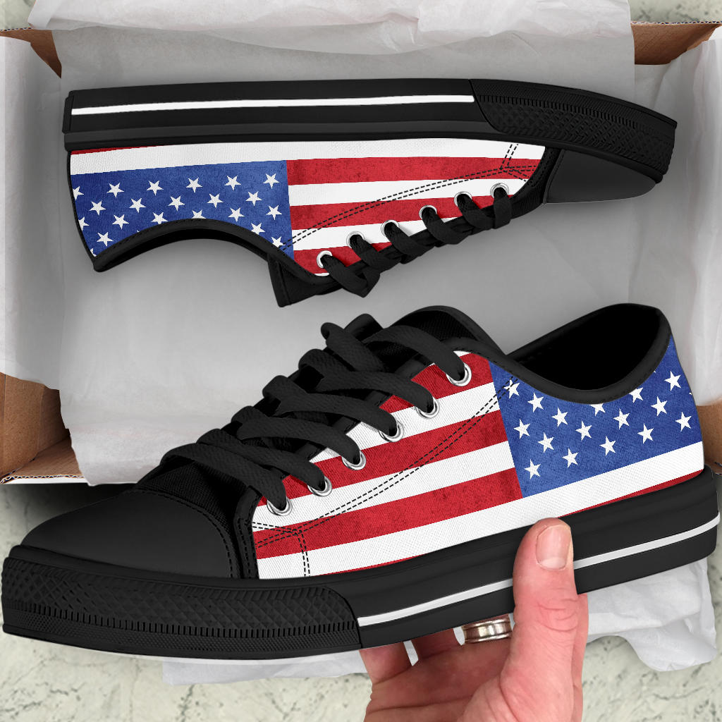 American Flag Canvas Low Tops - Men's & Women's