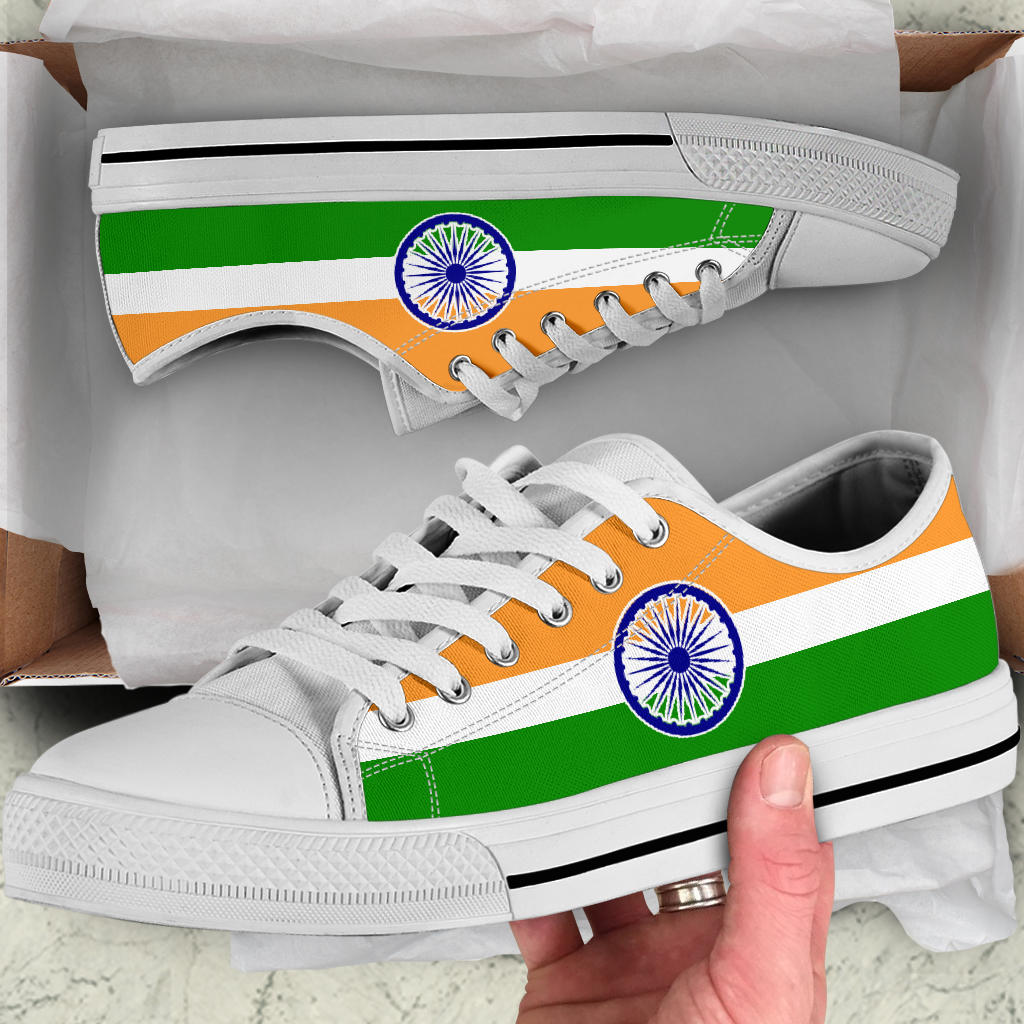 India Flag Canvas Low Tops - Men's & Women's