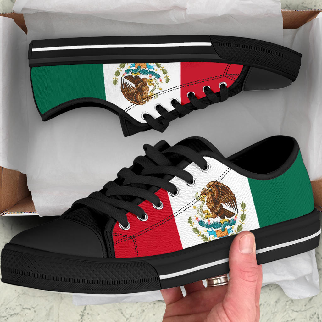 Mexico Flag Canvas Low Tops - Men's & Women's