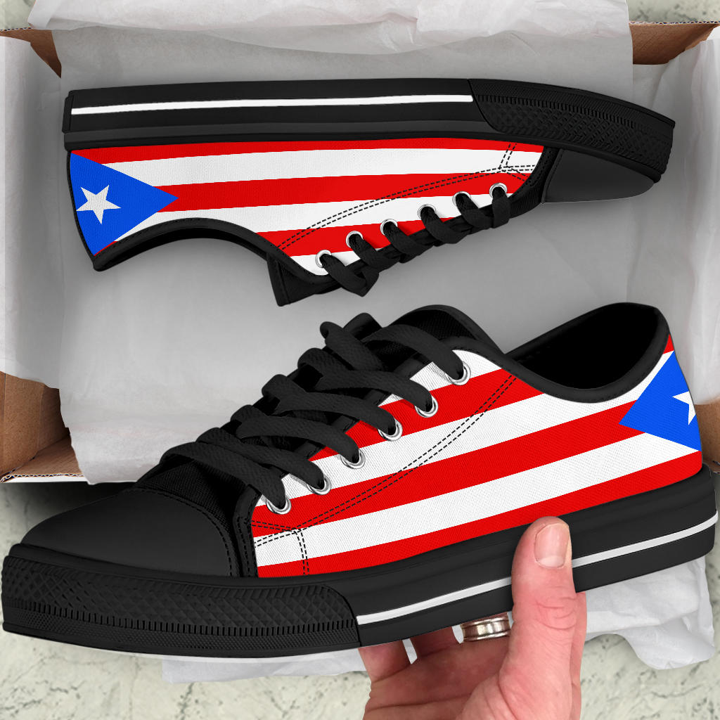 Puerto Rico Flag Canvas Low Tops - Men's & Women's