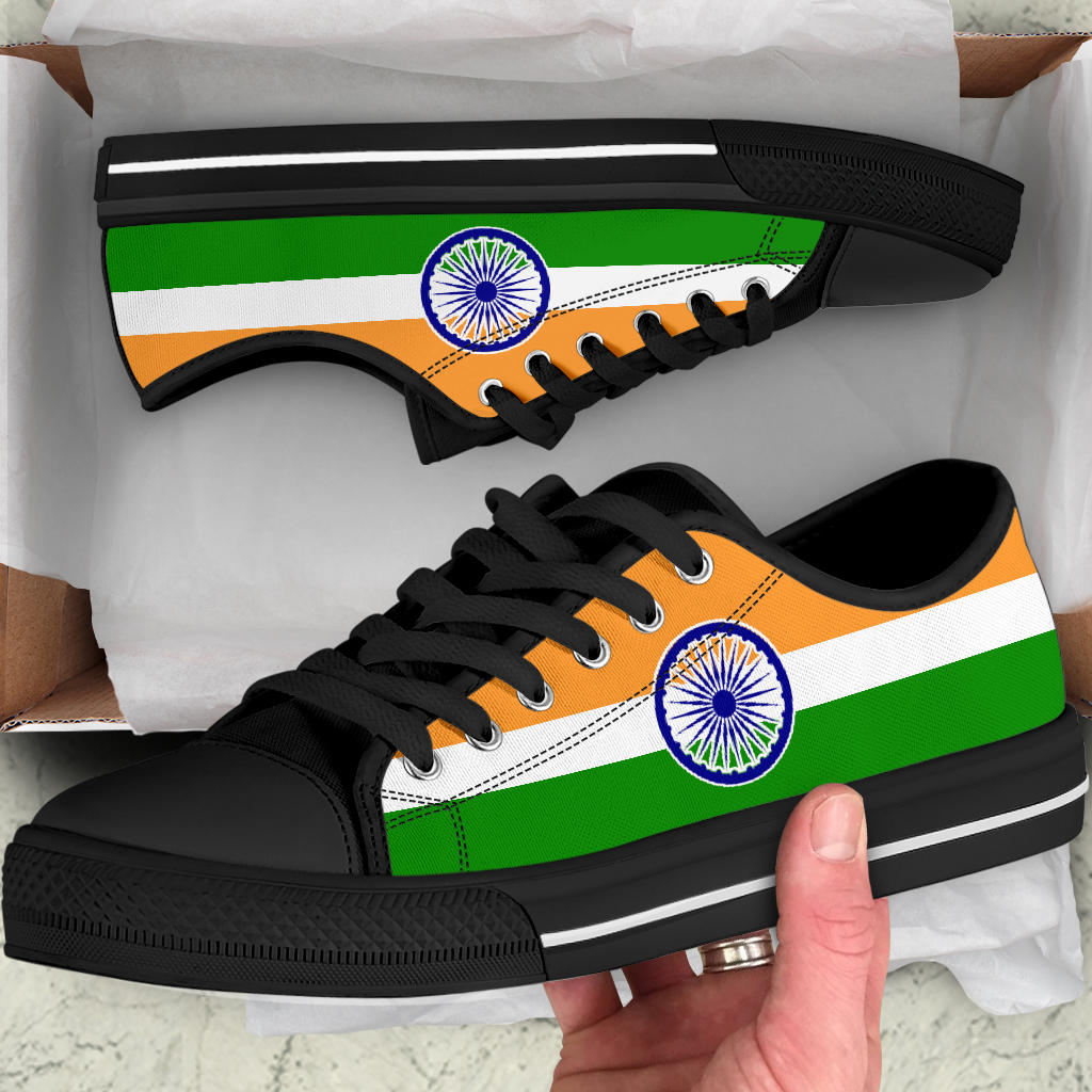 India Flag Canvas Low Tops - Men's & Women's