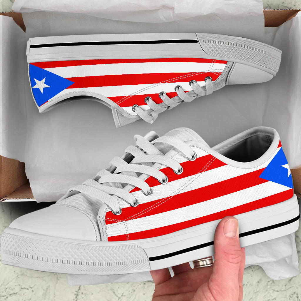 Puerto Rico Flag Canvas Low Tops - Men's & Women's