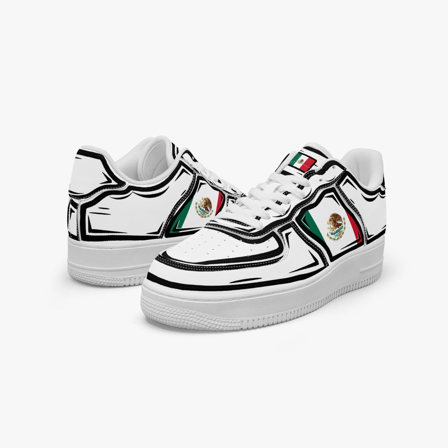 Mexico Cartoon Force 1 Low Tops (White) - Men's & Women's