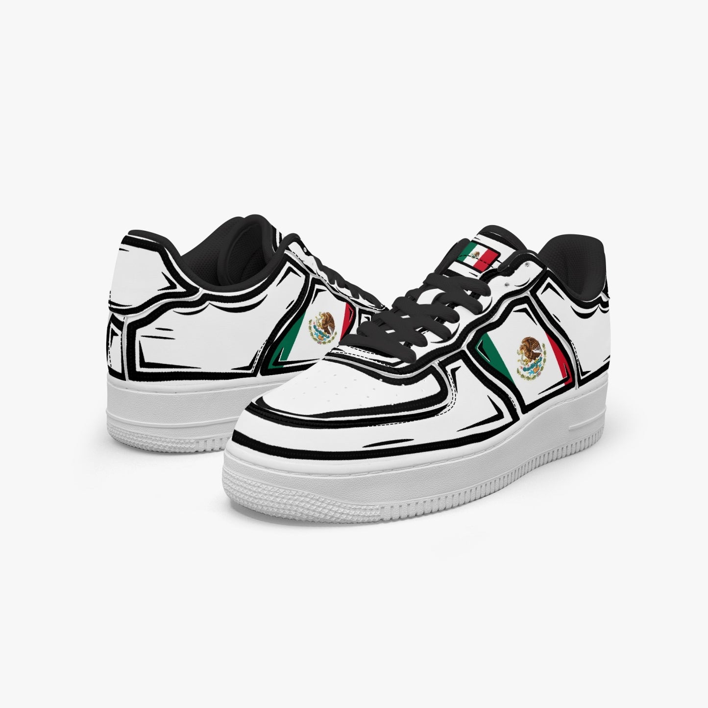 Mexico Cartoon Force 1 Low Tops (White) - Men's & Women's