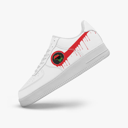 Africa Red Drip R-Force 1 Low Tops (White) - Men's & Women's