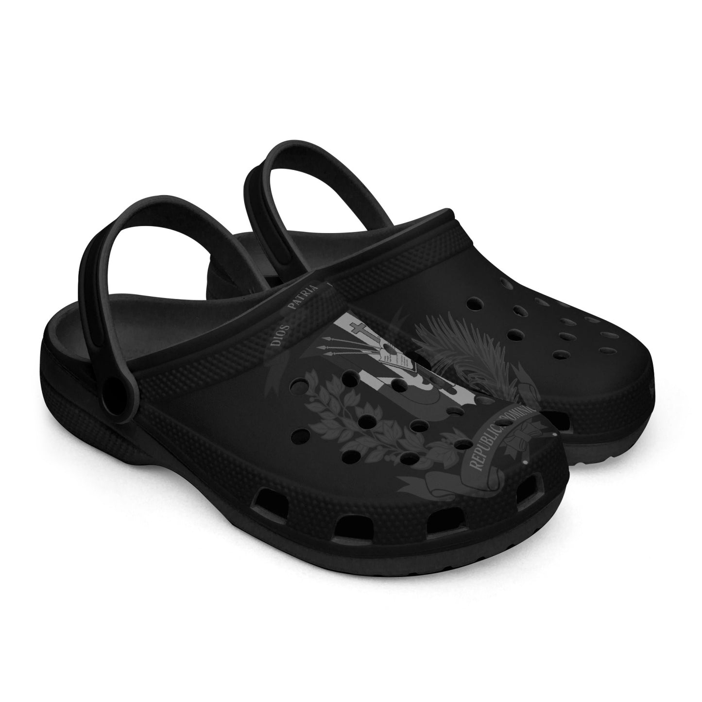 Dominican Flag Clogs (Black) - Men's & Women's