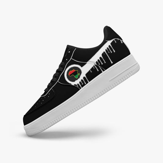 Africa White Drip R-Force 1 Low Tops (Black) - Men's & Women's