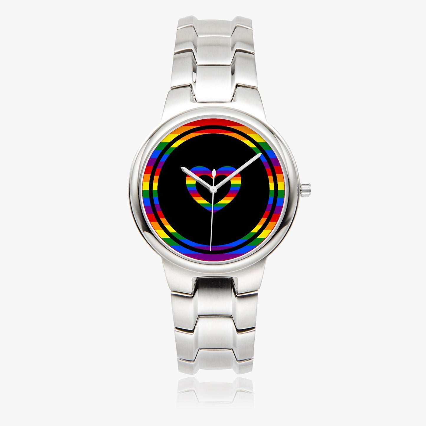 Rainbow Love Stainless Steel Luxury Women's Watch - Rose Gold / Silver / Black