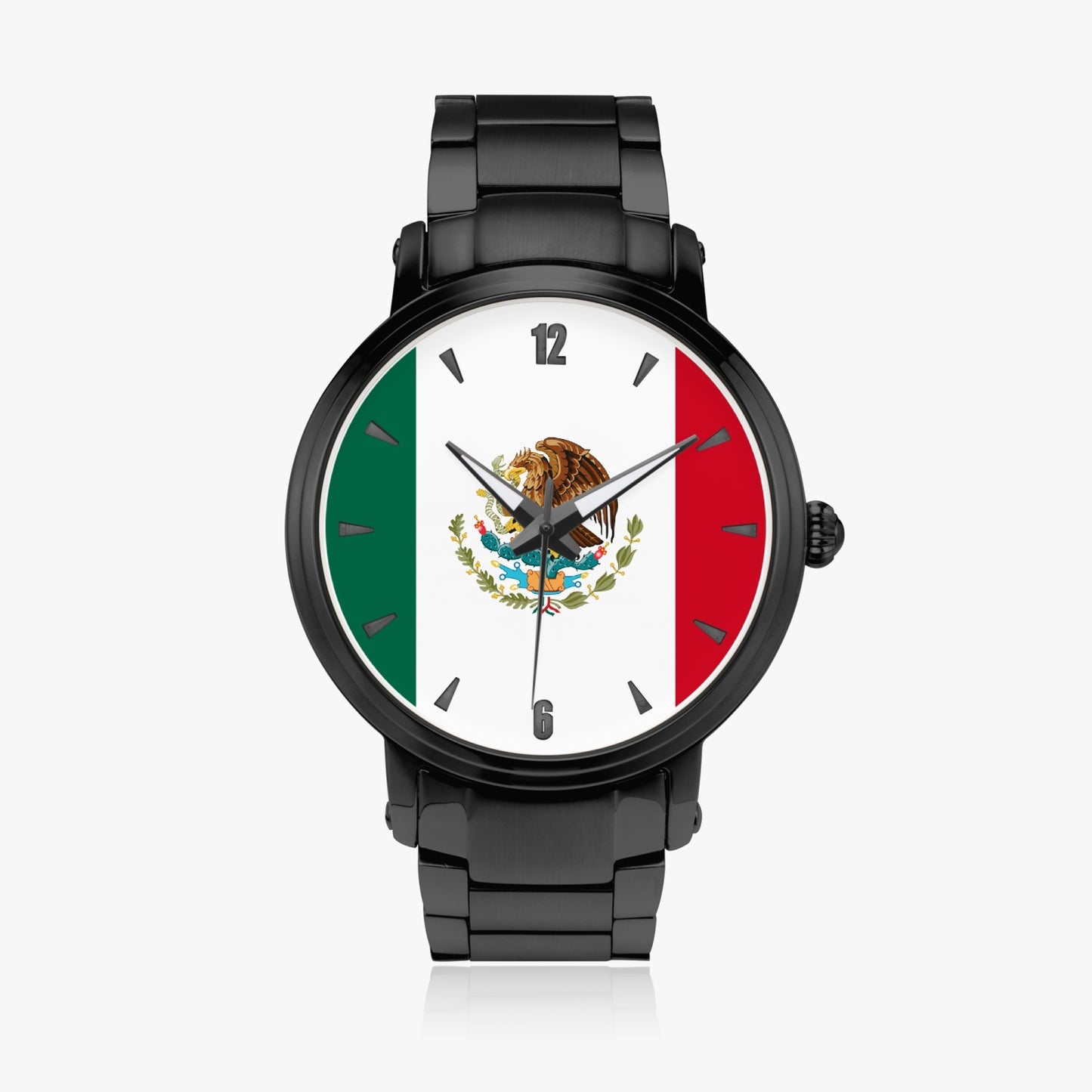 Mexico Pride Stainless Steel Luxury Men's Watch - Silver / Rose Gold / Black