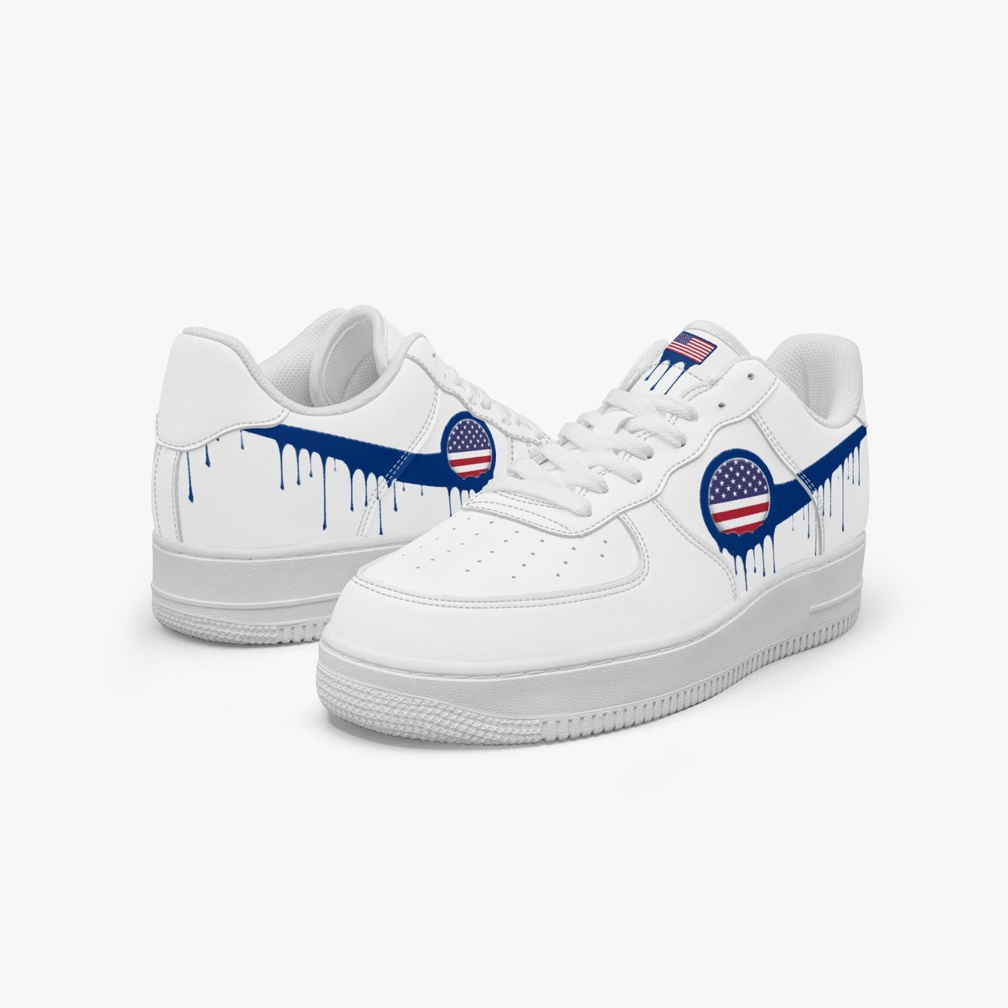 American Blue Drip R-Force 1 Low Tops (White) - Men's & Women's