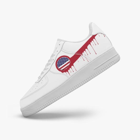 American Red Drip R-Force 1 Low Tops (White) - Men's & Women's