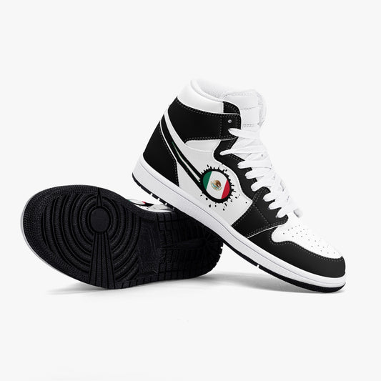 Air Mexico Splattered Icon Black/White High Tops (Black Sole) - Men's & Women's