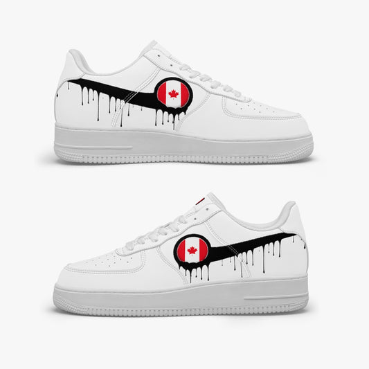 Canada Black Drip R-Force 1 Low Tops (White) - Men's & Women's