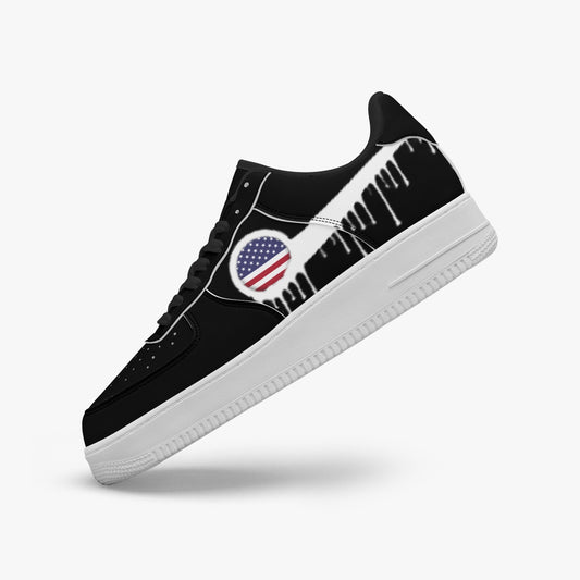 American White Drip R-Force 1 Low Tops (Black) - Men's & Women's